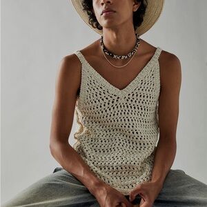 Free People black dune fauxchet sweater tank